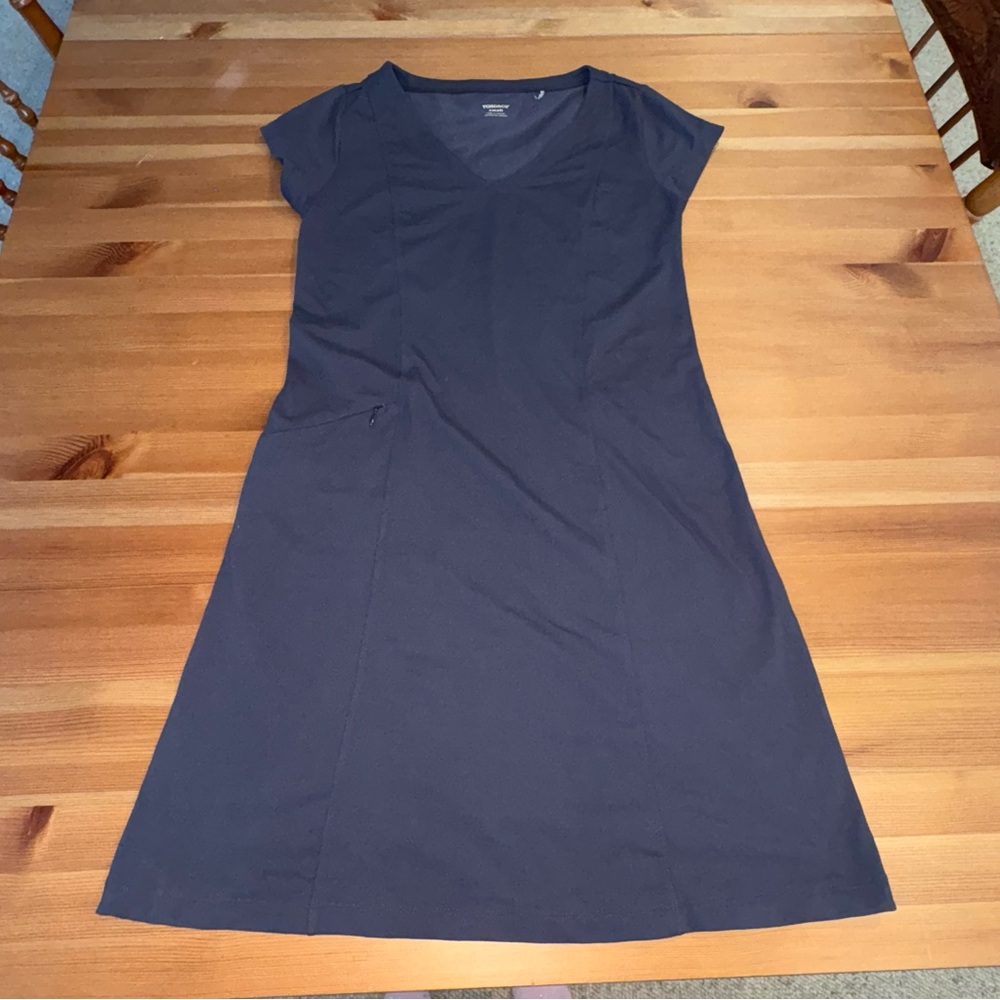 Toad&Co Tech Tomboy Short Sleeve Dress Womens Size Small Black Gray Tshirt Dress